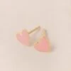Les Boucles D'oreilles Céleste Petit Cœur Rose - Dorées à L'or Fin 24 Carats -Bijoux Magasin PERMANENTS BIJOUXROSES Boucled oreilleCelesteRose emoiemoi 915web
