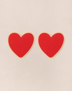 Les Boucles D'oreilles Big Love Grand Cœur Rouge - Dorées à L'or Fin 24 Carats 16 Les Boucles D'oreilles Big Love Grand Cœur Rouge - Dorées à L'or Fin 24 Carats -Bijoux Magasin PERMANENTS BIJOUXROUGES Boucled oreilleBigLoveRouge emoiemoi 610web