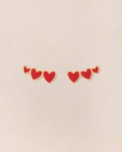 Les Boucles D'oreilles Clarisse 3 Cœurs Rouges - Dorées à L'or Fin 24 Carats -Bijoux Magasin PERMANENTS BIJOUXROUGES Boucled oreilleClarisseRouge emoiemoi 564web