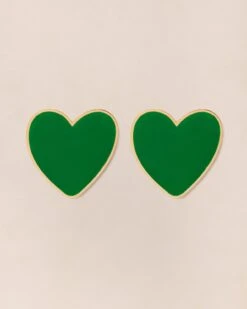 Les Boucles D'oreilles Big Love Grand Cœur Vert - Dorées à L'or Fin 24 Carats 11 Les Boucles D'oreilles Big Love Grand Cœur Vert - Dorées à L'or Fin 24 Carats -Bijoux Magasin PERMANENTS BIJOUXVERTS Boucled oreilleBigLoveVert emoiemoi 613web
