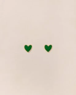 Les Boucles D'oreilles Céleste Petit Cœur Vert - Dorées à L'or Fin 24 Carats 10 Les Boucles D'oreilles Céleste Petit Cœur Vert - Dorées à L'or Fin 24 Carats -Bijoux Magasin PERMANENTS BIJOUXVERTS Boucled oreilleCelesteVerte emoiemoi 507web