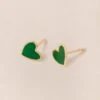 Les Boucles D'oreilles Céleste Petit Cœur Vert - Dorées à L'or Fin 24 Carats 1 Les Boucles D'oreilles Céleste Petit Cœur Vert - Dorées à L'or Fin 24 Carats -Bijoux Magasin PERMANENTS BIJOUXVERTS Boucled oreilleCelesteVerte emoiemoi 909web