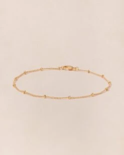 Le Bracelet Chaîne Boules 18cm Doré à L'or Fin 24 Carats