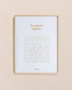 Bijoux Magasin 55 L'affiche Le Grand Amour Dorée à Chaud - 30 X 40 Cm