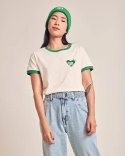 Le T-shirt Coeur Mama Love En Coton Bio - Crème -Bijoux Magasin Permanent Coeurvert T shirtMamaLove BonnetMackievert2 emoiemoi22Wweb