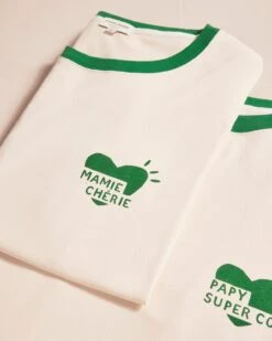 Le T-shirt Coeur Mamie Chérie En Coton Bio - Crème -Bijoux Magasin Permanent Coeurvert T shirtMamieCheriePapy2 emoiemoi22Wweb