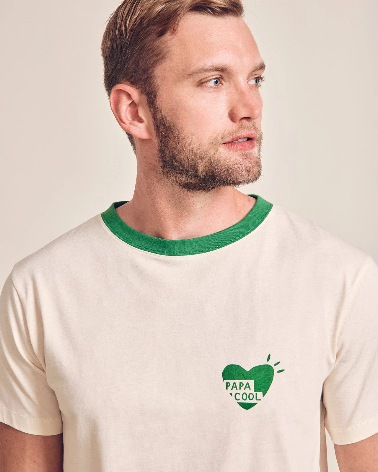 Le T-shirt Coeur Papa Cool En Coton Bio - Crème 9 Le T-shirt Coeur Papa Cool En Coton Bio - Crème – Image 7