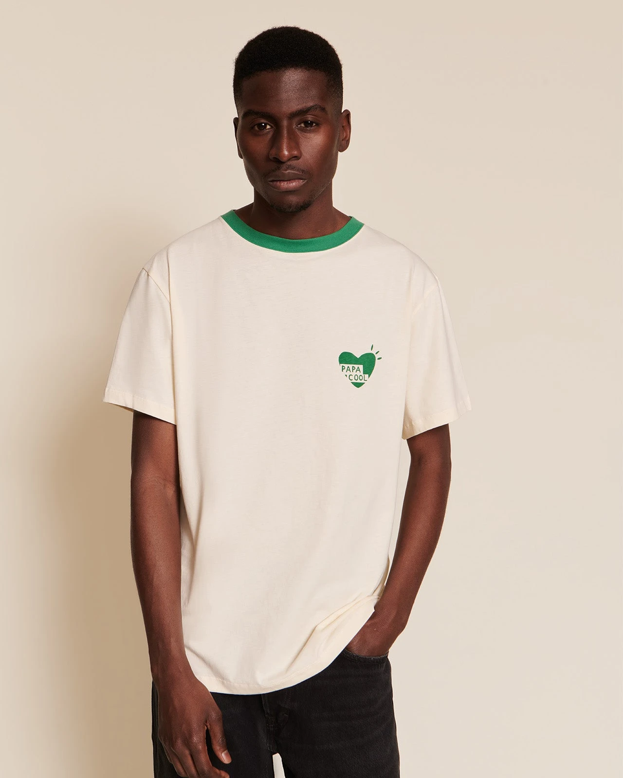 Le T-shirt Coeur Papa Cool En Coton Bio - Crème 5 Le T-shirt Coeur Papa Cool En Coton Bio - Crème – Image 3