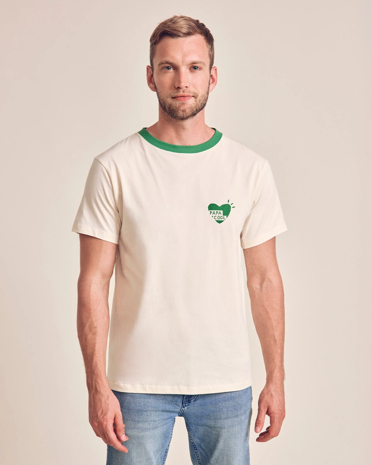 Le T-shirt Coeur Papa Cool En Coton Bio - Crème 10 Le T-shirt Coeur Papa Cool En Coton Bio - Crème – Image 8