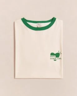 Le T-shirt Coeur Papy Super Cool En Coton Bio - Crème -Bijoux Magasin Permanent Coeurvert T shirtPapySuperCool emoiemoi22Wweb