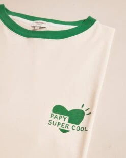 Le T-shirt Coeur Papy Super Cool En Coton Bio - Crème -Bijoux Magasin Permanent Coeurvert T shirtPapySuperCool2 emoiemoi22Wweb