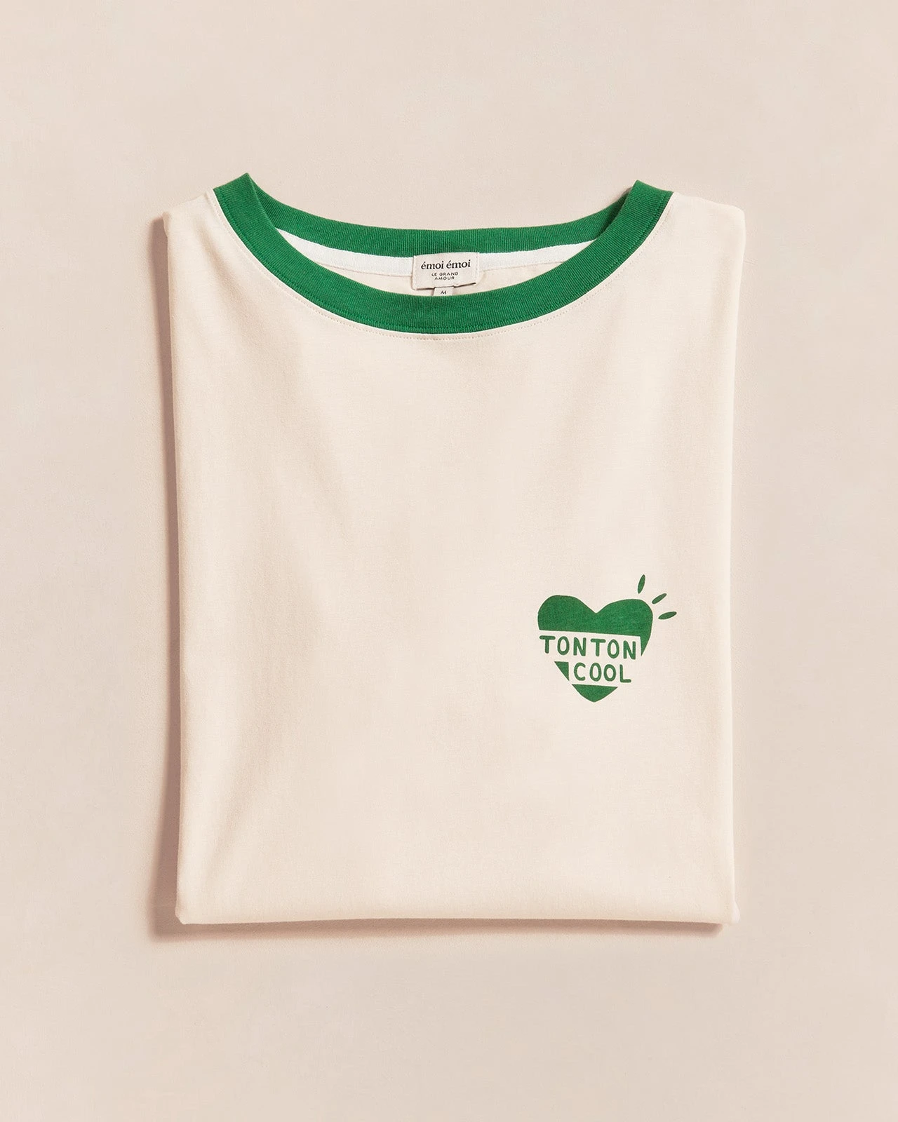 Le T-shirt Coeur Tonton Cool En Coton Bio - Crème 7 Le T-shirt Coeur Tonton Cool En Coton Bio - Crème – Image 5
