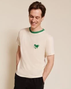 Le T-shirt Coeur Le Parrain En Coton Bio - Crème