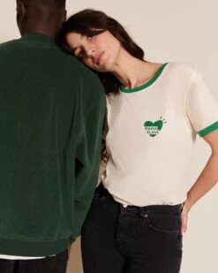 Le T-shirt Coeur Mama Love En Coton Bio - Crème
