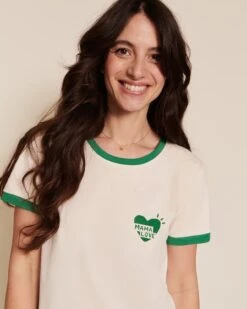 Le Duo De T-shirts Mama Love X Baby Love - Crème -Bijoux Magasin Permanent Coeurvert t shirtmamalove emoiemoi 08 0680web