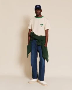 Le T-shirt Coeur Tonton Cool En Coton Bio - Crème