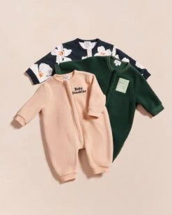 La Combinaison Baby Sunshine En Polaire Recyclée - Vert Nuit -Bijoux Magasin Permanent Combinaisonanemones babysunshinebeige verteemoiemoi 19 0791web