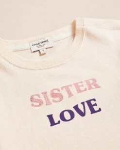 Le T-shirt Sister Love En Coton Bio - Crème -Bijoux Magasin Permanent IconicLovecosmic T shirtSisterLove2 emoiemoiweb