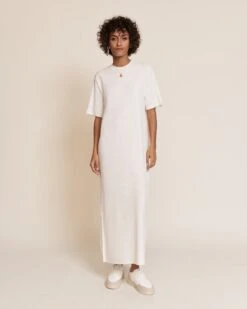 La Robe Roxane En Lyocell Côtelé - Blanc