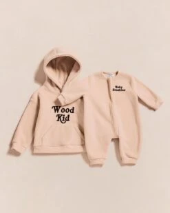Le Hoodie Wood Kid En Polaire Recyclée - Beige -Bijoux Magasin Permanent Polairecreme hoodiewoodkidcombinaisonbabysunshine2 emoiemoi22Wweb