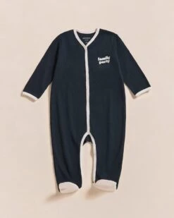 Le Pyjama Family Party Bébé En Coton Bio Nid D'abeille - Charbon