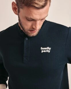 Le Pyjama Family Party Homme En Coton Bio Nid D'abeille - Charbon -Bijoux Magasin Permanent Pyjamacharbon Familypartyhomme2 emoiemoi23Sweb