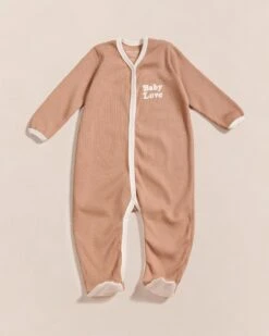 Le Pyjama Bébé Baby Love En Coton Bio Nid D'abeille - Praliné
