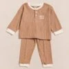 L'ensemble De Pyjama Mini Cool En Coton Bio Nid D'abeille - Praliné -Bijoux Magasin Permanent Pyjamapraline PyjamaMiniCoolPantalonenfantemoi emoi 02 42523Wweb