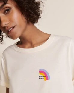 Le T-shirt Rainbow Mama Love En Coton Bio - Ivoire