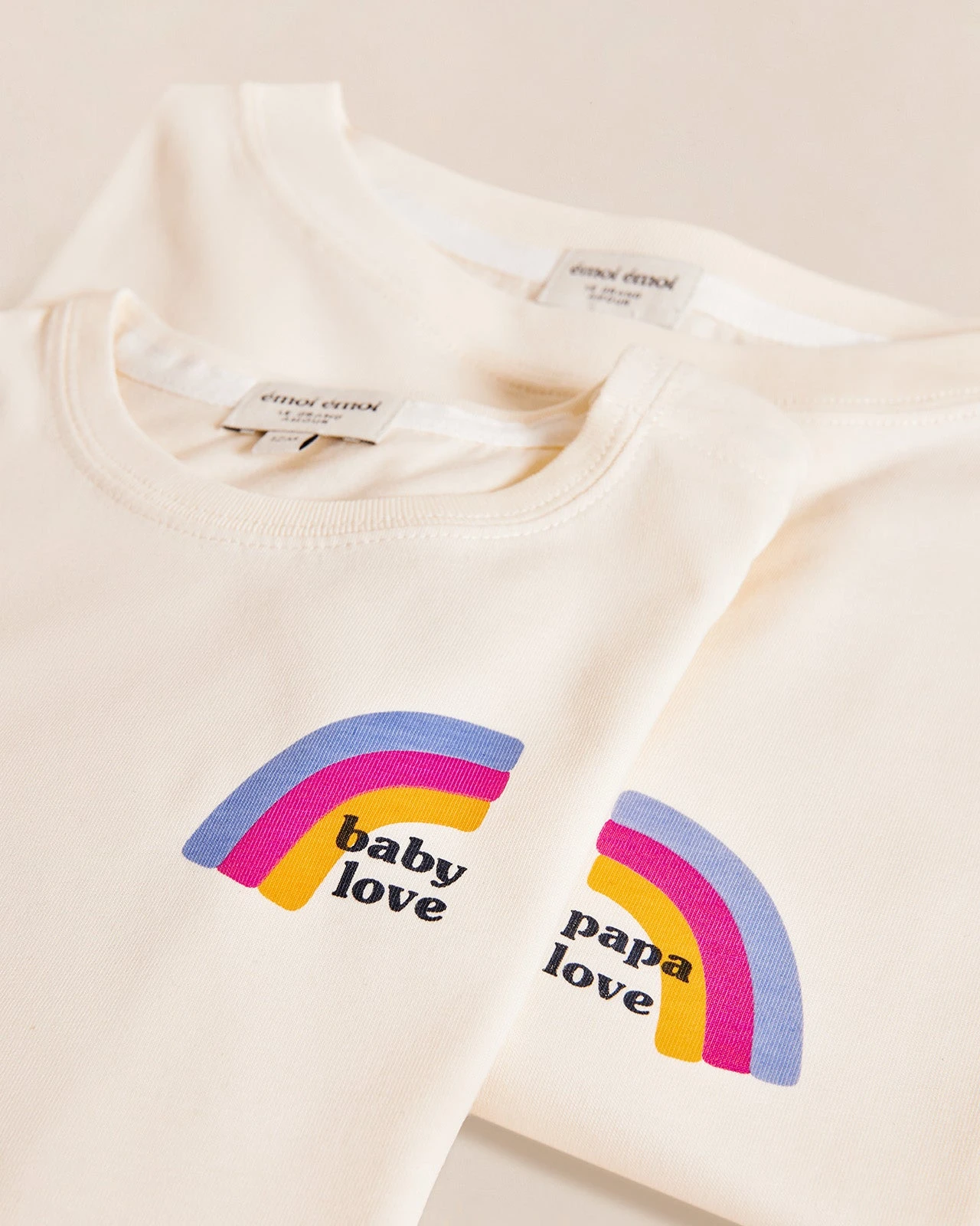 Le T-shirt Rainbow Papa Love En Coton Bio - Ivoire 5 Le T-shirt Rainbow Papa Love En Coton Bio - Ivoire â Image 3