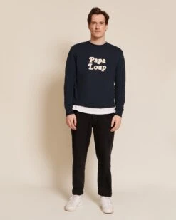 Le Sweat Papa Loup En Coton Bio - Charbon