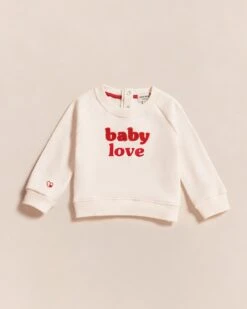 Le Sweat Brodé Baby Love En Coton Bio - Crème