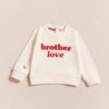 Le Sweat Brodé Brother Love En Coton Bio - Crème Et Rouge -Bijoux Magasin Permanent Sweatloverouge Brotherlove emoiemoi22Wweb