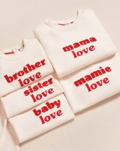 Le Sweat Brodé Brother Love En Coton Bio - Crème Et Rouge -Bijoux Magasin Permanent Sweatloverouge MamaloveMamieloveBrotherloveSisterloveBabylove emoiemoi22Wweb 2a220280 d2c8 45c9 bd1e be43c9d5d432