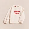 Le Sweat Brodé Sister Love En Coton Bio - Crème Et Rouge -Bijoux Magasin Permanent Sweatloverouge Sisterlove emoiemoi22Wweb