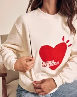 Le Sweat D'allaitement L'amour Est Déclaré Femme En Coton Bio - Crème -Bijoux Magasin Permanent l amourestdeclare sweatallaitement2 emoiemoi22Wweb