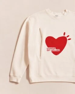 Le Sweat D'allaitement L'amour Est Déclaré Femme En Coton Bio - Crème -Bijoux Magasin Permanent l amourestdeclare sweatallaitementfemme emoiemoi22Wweb