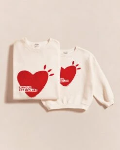 Le Sweat L'amour Est Déclaré Femme En Coton Bio - Crème -Bijoux Magasin Permanent l amourestdeclare sweatenfantfemme emoiemoi22Wweb