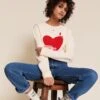 Le Sweat L'amour Est Déclaré Femme En Coton Bio - Crème -Bijoux Magasin Permanent l amourestdeclare sweatfemme chaussettesl amourestdeclare emoiemoi 02 0189web