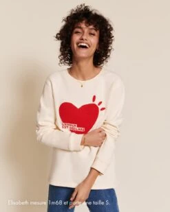 Le Sweat L'amour Est Déclaré Femme En Coton Bio - Crème -Bijoux Magasin Permanent l amourestdeclare sweatfemme emoiemoi 02 0152webtaille2 f2a8749c 099e 4e05 96f3 35753f257ac9