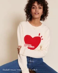 Le Sweat L'amour Est Déclaré Femme En Coton Bio - Crème -Bijoux Magasin Permanent l amourestdeclare sweatfemmeallaitement emoiemoi 02 0190webtaille2 f2418688 623f 40e5 bd4f eda0f46814a3