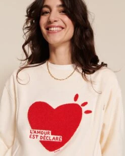 Le Sweat D'allaitement L'amour Est Déclaré Femme En Coton Bio - Crème -Bijoux Magasin Permanent l amourestdeclare sweatfemmeallaitement emoiemoi 03 0266web
