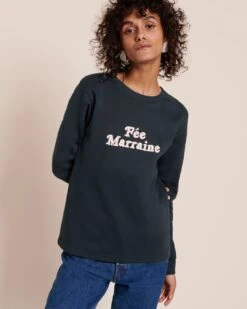 Le Sweat Fée Marraine En Coton Bio - Charbon -Bijoux Magasin Permanent sweaticoniquecharbon feemarraine emoiemoi LOOK28 269223Sweb