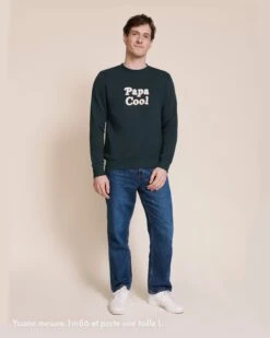 Le Sweat Papa Cool En Coton Bio - Charbon -Bijoux Magasin Permanent sweaticoniquecharbon papacool emoiemoi 28 301223Swebtaille2