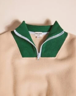 Le Sweat Sun En Polaire Recyclée Et Col Zippé - Latte -Bijoux Magasin Permanent sweattrappeurbeigecolzippesunenfant2 emoiemoi22Wweb