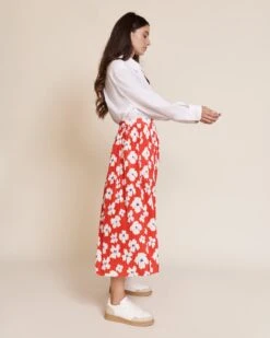 La Jupe Plissée Adèle - Anémones Rouges