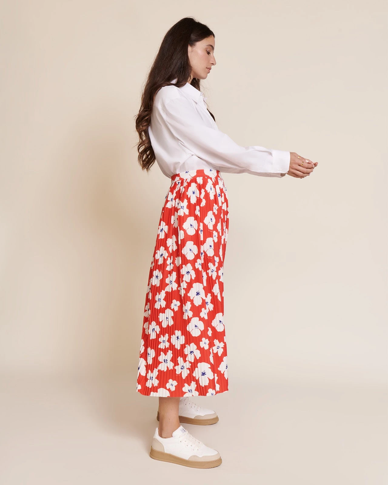 La Jupe Plissée Adèle - Anémones Rouges 3 La Jupe Plissée Adèle - Anémones Rouges