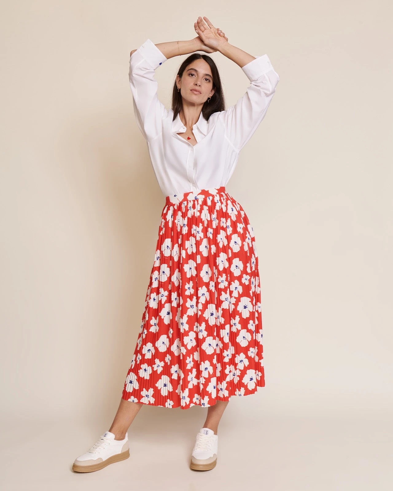 La Jupe Plissée Adèle - Anémones Rouges 8 La Jupe Plissée Adèle - Anémones Rouges – Image 6