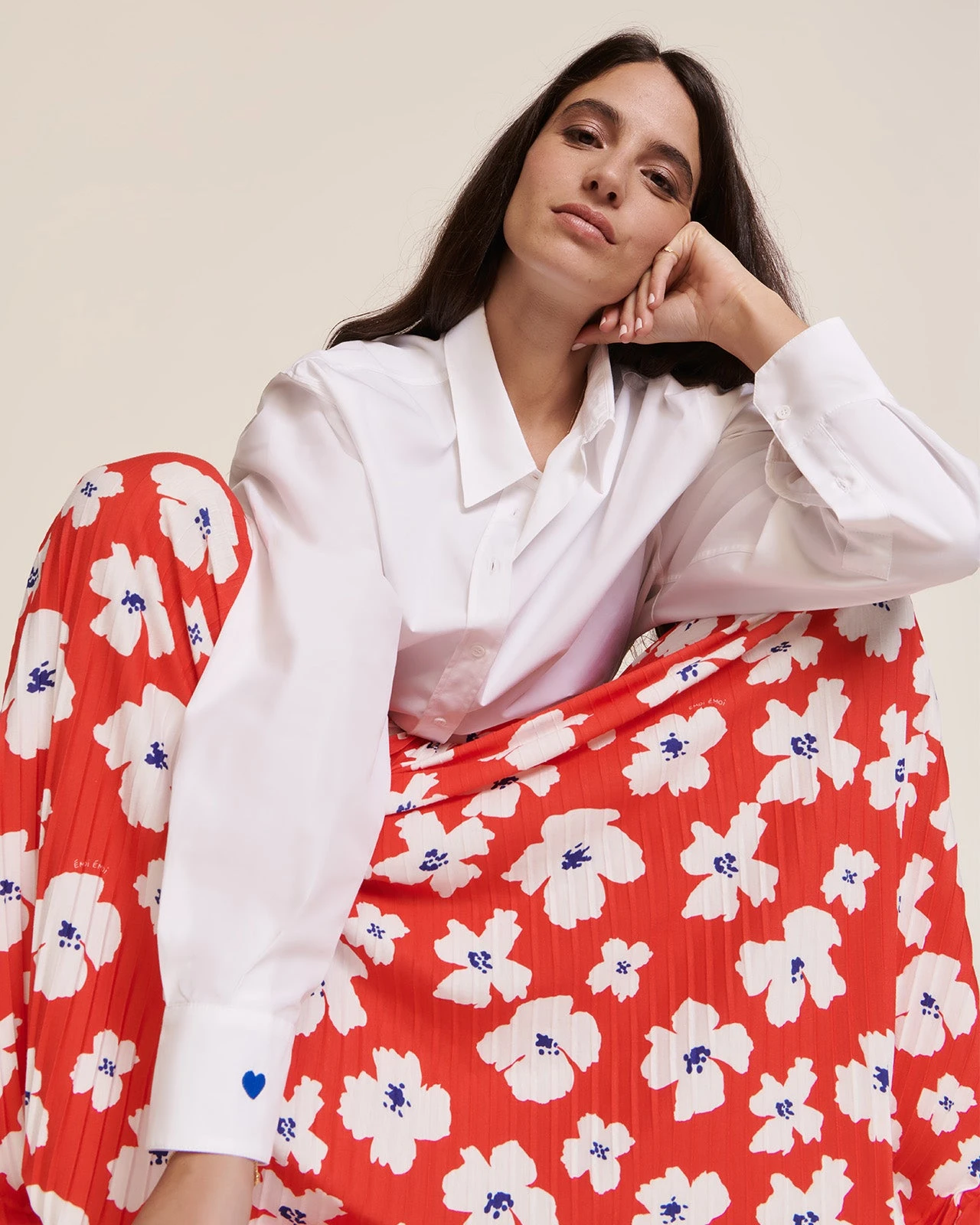 La Jupe Plissée Adèle - Anémones Rouges 4 La Jupe Plissée Adèle - Anémones Rouges – Image 2