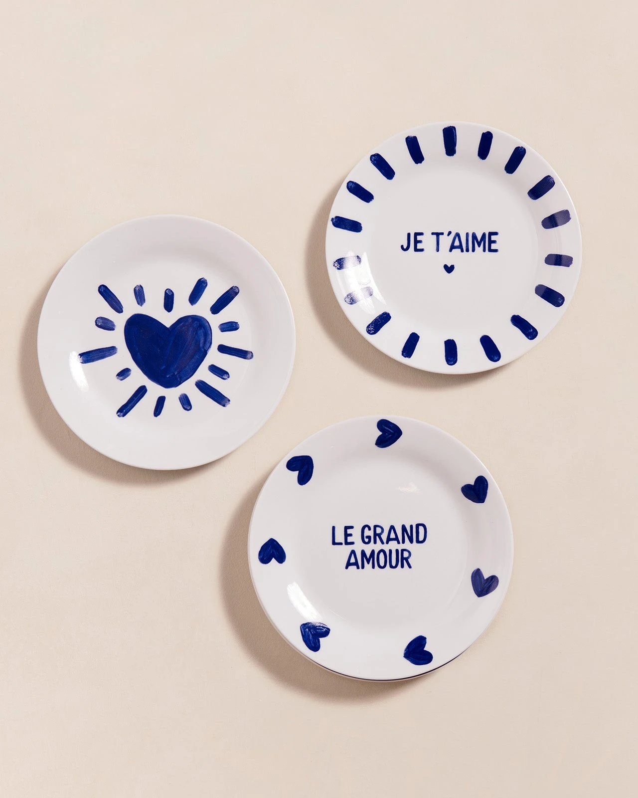 L'assiette Cœur Solaire En Porcelaine - Bleu 4 L'assiette Cœur Solaire En Porcelaine - Bleu – Image 2